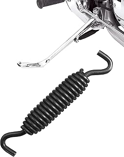 4.01-inch Chrome Motorcycle Kickstand Jiffy Spring Replacement (Black)