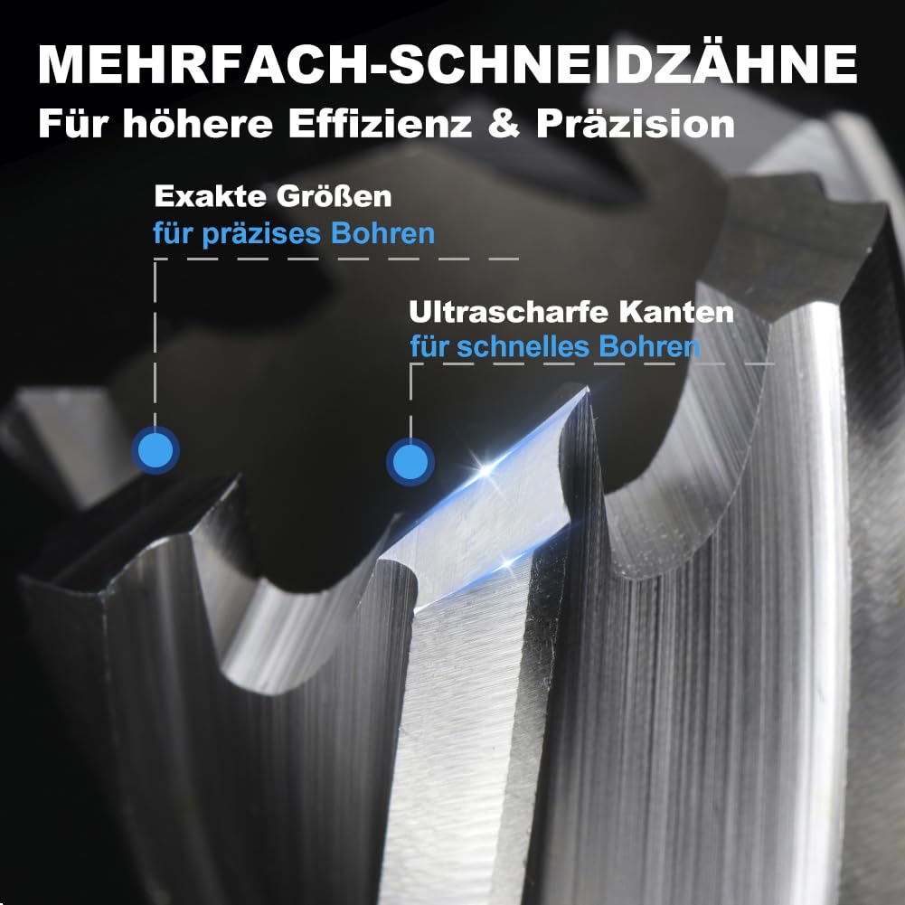 BALUGAEA HSS Kernbohrer Set 7-teilig – Für Magnetbohrmaschinen, 12–22 Mm, 19 Mm Weldonschaft