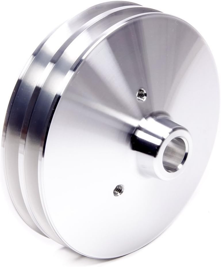 March Performance 520 Clear Powdercoat Aluminum 2-Groove Press Fit Power Steering Pulley