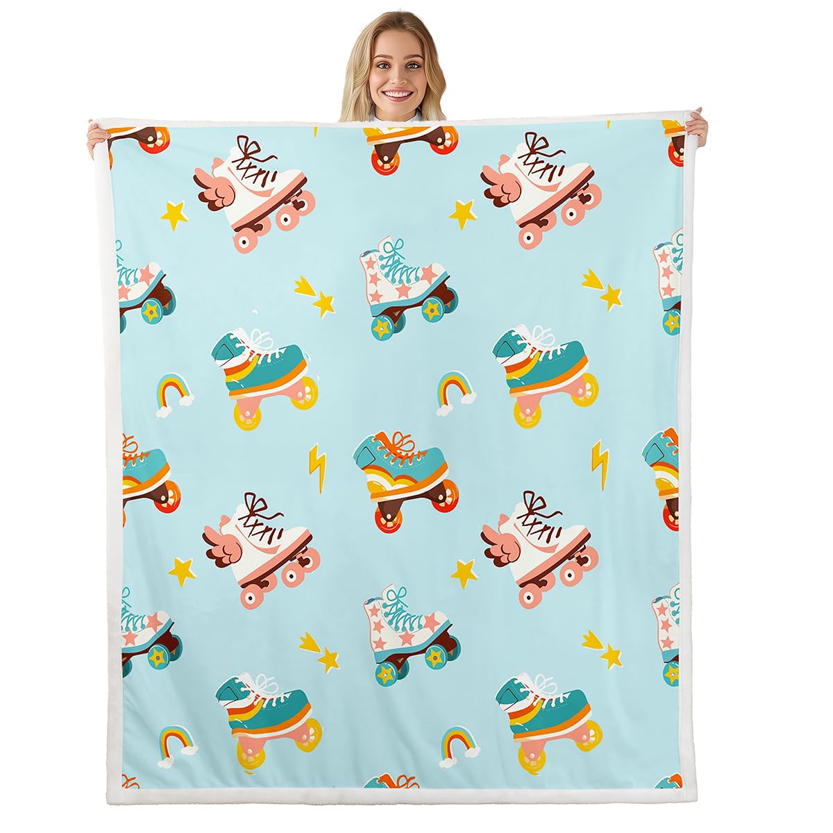 Couverture polaire arc-en-ciel idéale pour les soirées d'hiver des enfants