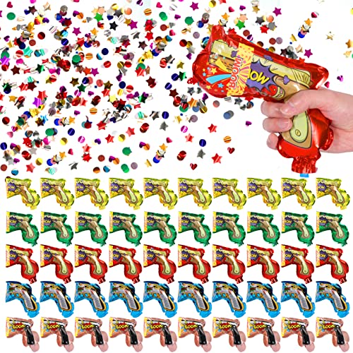 Joycabin Lot de 50 canons à confettis - Lot de 50 pistolets à confettis - Pour fête - Biodégradable - Pour carnaval, anniversaire, mariage, nouvel an, fête, anniversaire