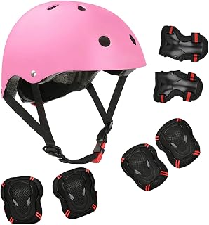 Kids Bike Helmet Toddler Helmet, Kids Skateboard Helmet and Pads Adjustable Sports Protective Gear Set Knee Elbow Pads Wrist Pads for Boys Girls, Kids Cycling Scooter Helmet Set