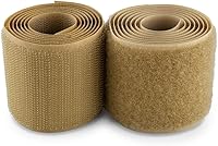 Vista 7 de Cinta de velcro de 2 pulgadas de ancho, color negro, no adhesiva, tela de nailon negro, juego de cierre de cinta de velcro para bolsos, ropa