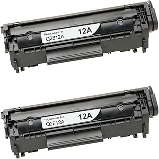 2 Pack PrinterPro™ Compatible Replacement for HP 12A Q2612A q2612 hp12a Black Toner Cartridge for HP Laserjet 1010 1012 1018 1020 1022 1022n 1022nw 3015 3020 3030 3050 3052 3055 M1319 M1319f (2 Pack)