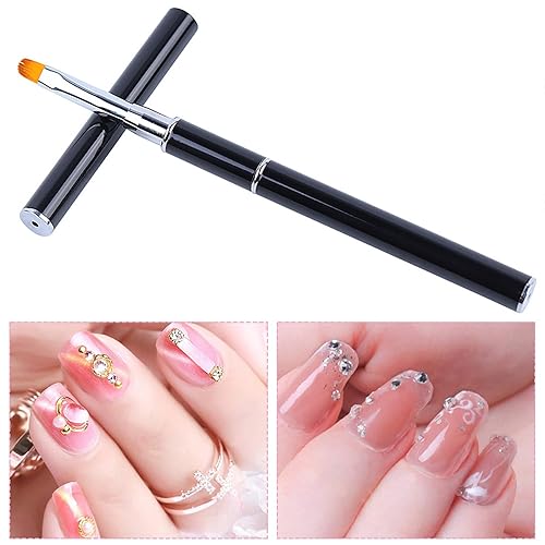 Miniatura 4 de 3 cepillos de gel de polietileno de doble extremo, diseño 2 en 1, cepillo de poligel de uñas y recogedor de espátula, cepillo de gel de poliéster UV