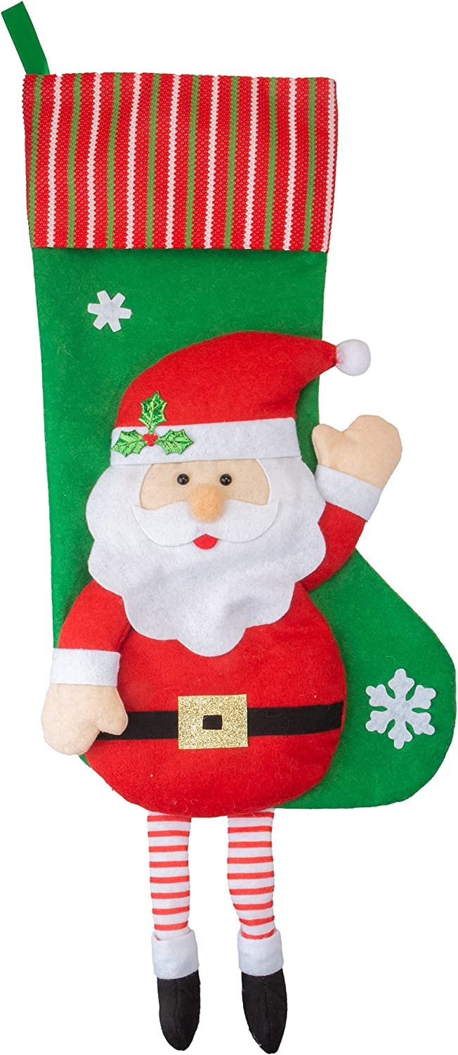 Pms Santa Vfm - Long Leg Design Christmas Stockings 54Cm, Large, Jumbo, Traditional, Giant, Fluffy, Festive, Christmas, Xmas Eve, For Children