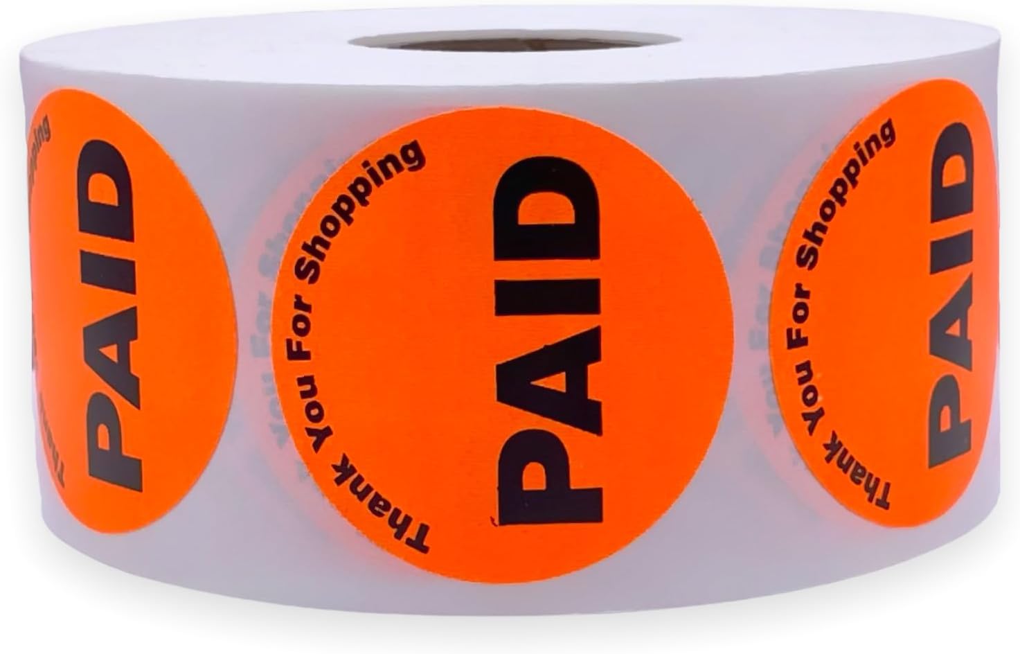 12 Rolls 1.5" Round Paid Thank You for Shopping Labels Red Retail Sale Pricing Easy to Apply Adhesive Stickers 1000/Roll