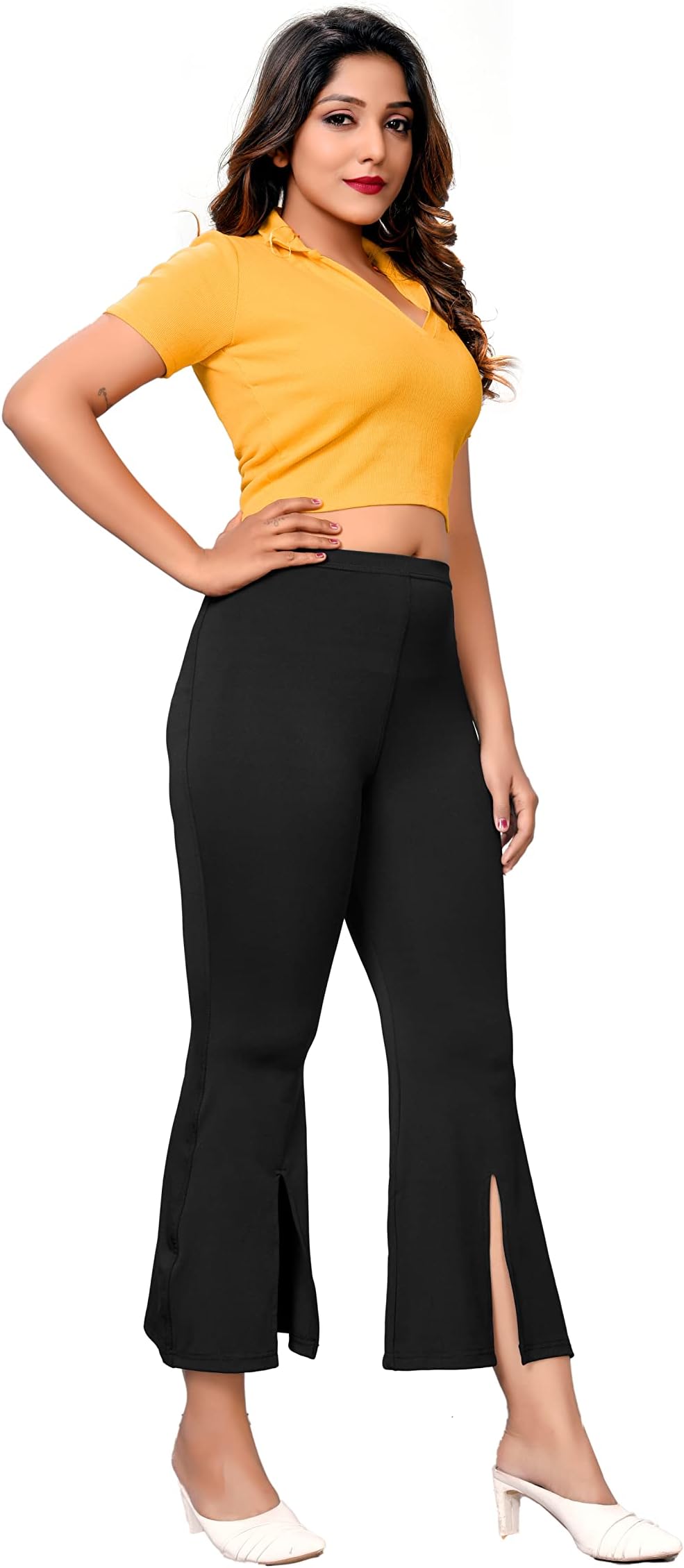 ATHU Stylish Crop Plazzo_Black_L