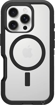 OtterBox iPhone 16 Pro Phone Case Defender Series XT (Clear & Black) Military-Grade Drop Protection, MagSafe, Shockproof Protective Phone Cover, Slim Fit with Raised Bezel, Non-Retail Packaging