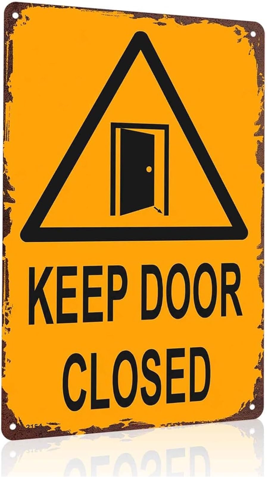 PKNVKZIDK Humorous Keep Door Closed Sign Vintage Tin Sign for Man Cave Laundry Room Door 8 X 12 in