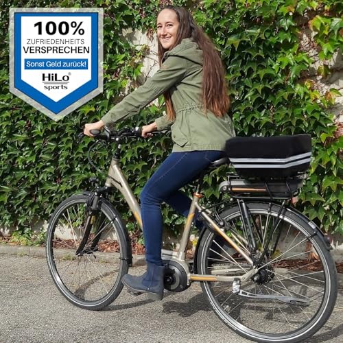 HiLo sports Regenschutz Fahrradkorb - [Für alle Fahrradkörbe hinten] - Wasserdichte Fahrradkorb Abdeckung hinten - Abdeckung Fahrradkorb mit Reflektoren