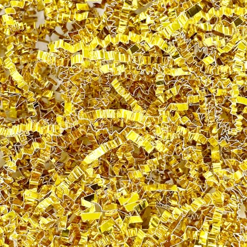 Corlcol 200g (7oz) Crinkle paper Filler for Gift Box Bag and Basket(Gold)
