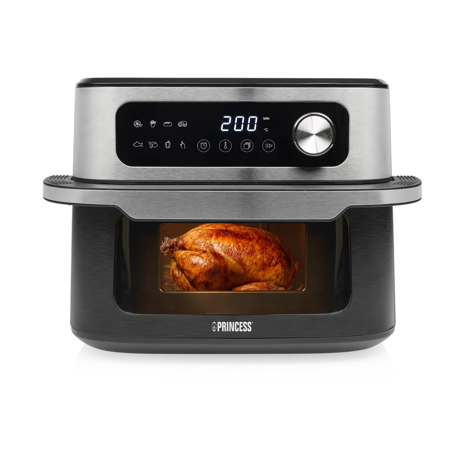 Princess MaxiCrisp 182262 frytkownica na gorące powietrze, pojemność 10 l, 1700 W, 8 automatycznych programów, wyświetlacz cyfrowy, chrupiące smażenie z niewielką ilością oleju, bez PFAS, łatwa do
