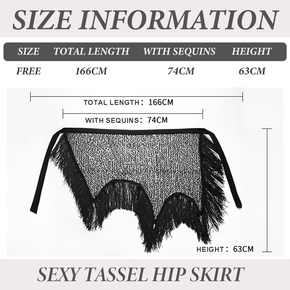 Women Belly Dance Tassel Hip Scarf Fringe Belly Dancing Waist Scarves Sequin Skirts