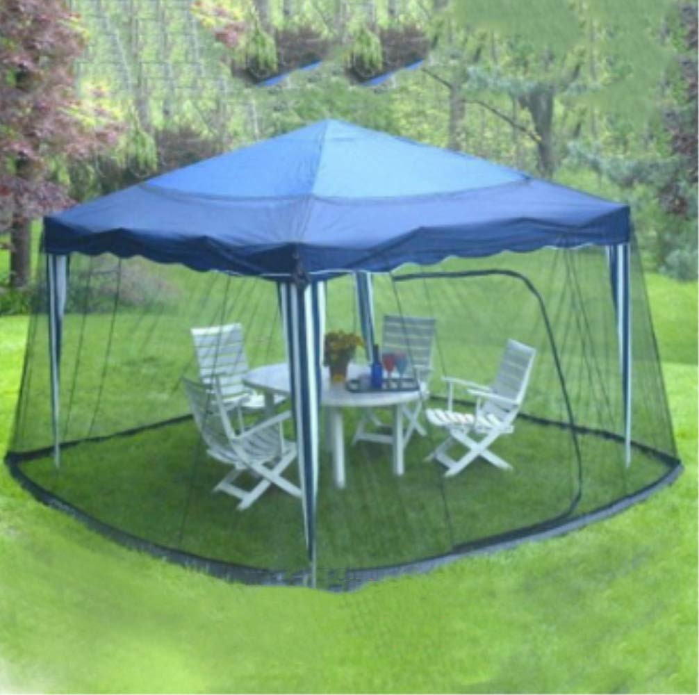 zanzariera per ombrellone da tavolo, per giardino, campeggio, barbecue, patio, Nero,300x300x230cm