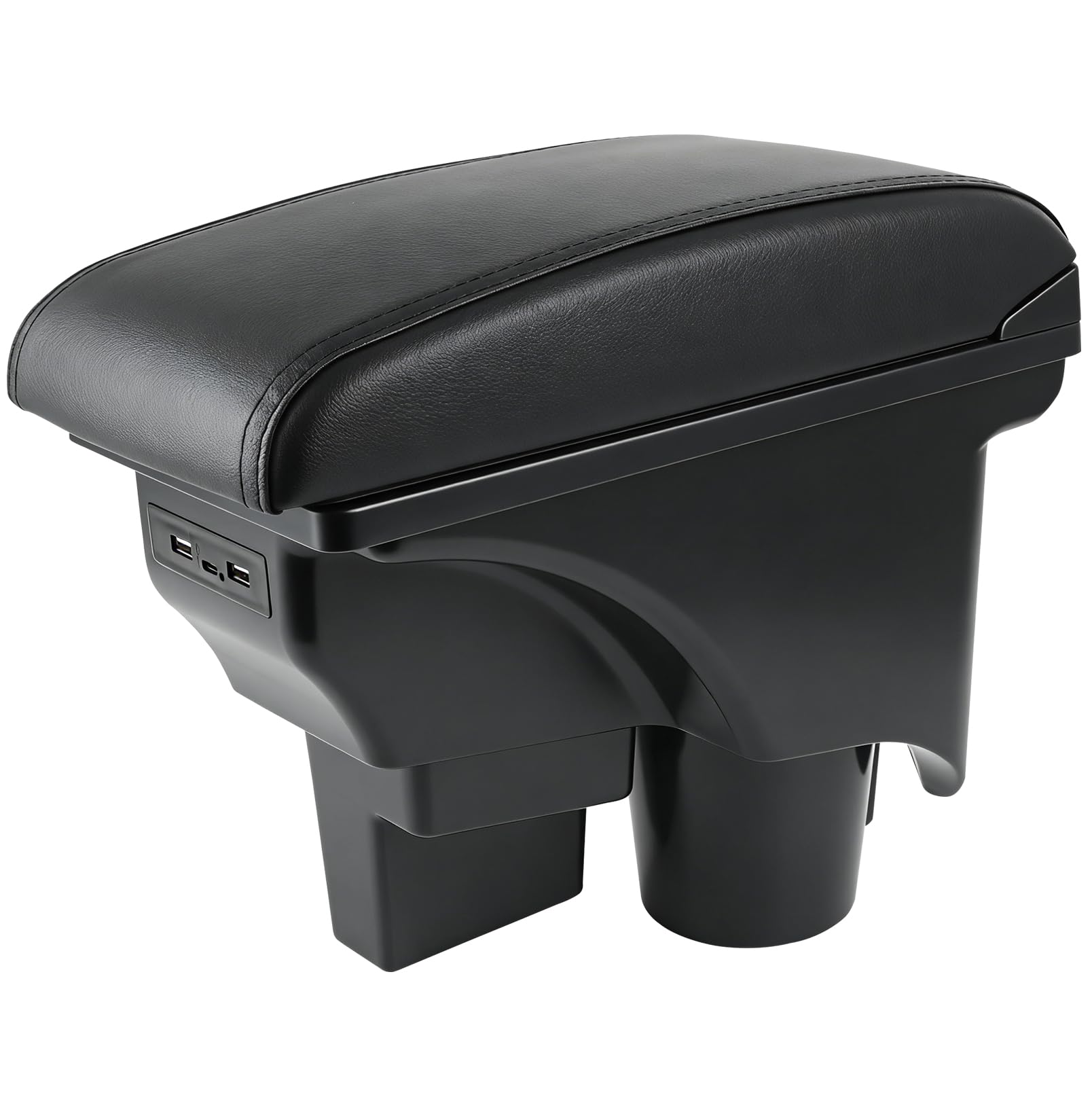 Auto Armlehne kompatibel mit Golf 6 MK6 2008-2013, Mittelarmlehne mit Doppelschichtige Aufbewahrungsbox und 3 USB Anschlüsse