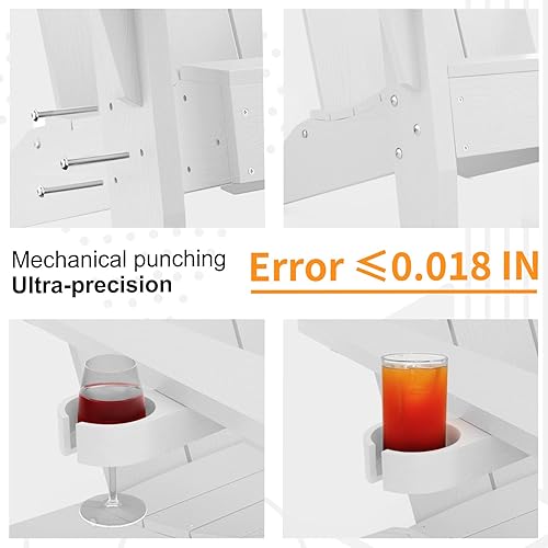 Miniatura 6 de MXIMU Silla Adirondack moderna resistente a la intemperie con portavasos, sillas de gran tamaño para hogueras Adorondic de plástico al aire libre