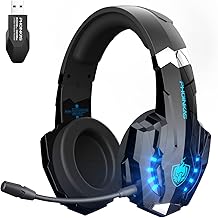 PHOINIKAS Wireless Gaming Headset with Microphone, G9000 2.4G Wireless Headset for PC PS4 PS5 Switch, Over Ear Headphones with 7.1 Stereo Sound, 3.5mm Wired Gaming Headset for Laptop/Phone/Tablet