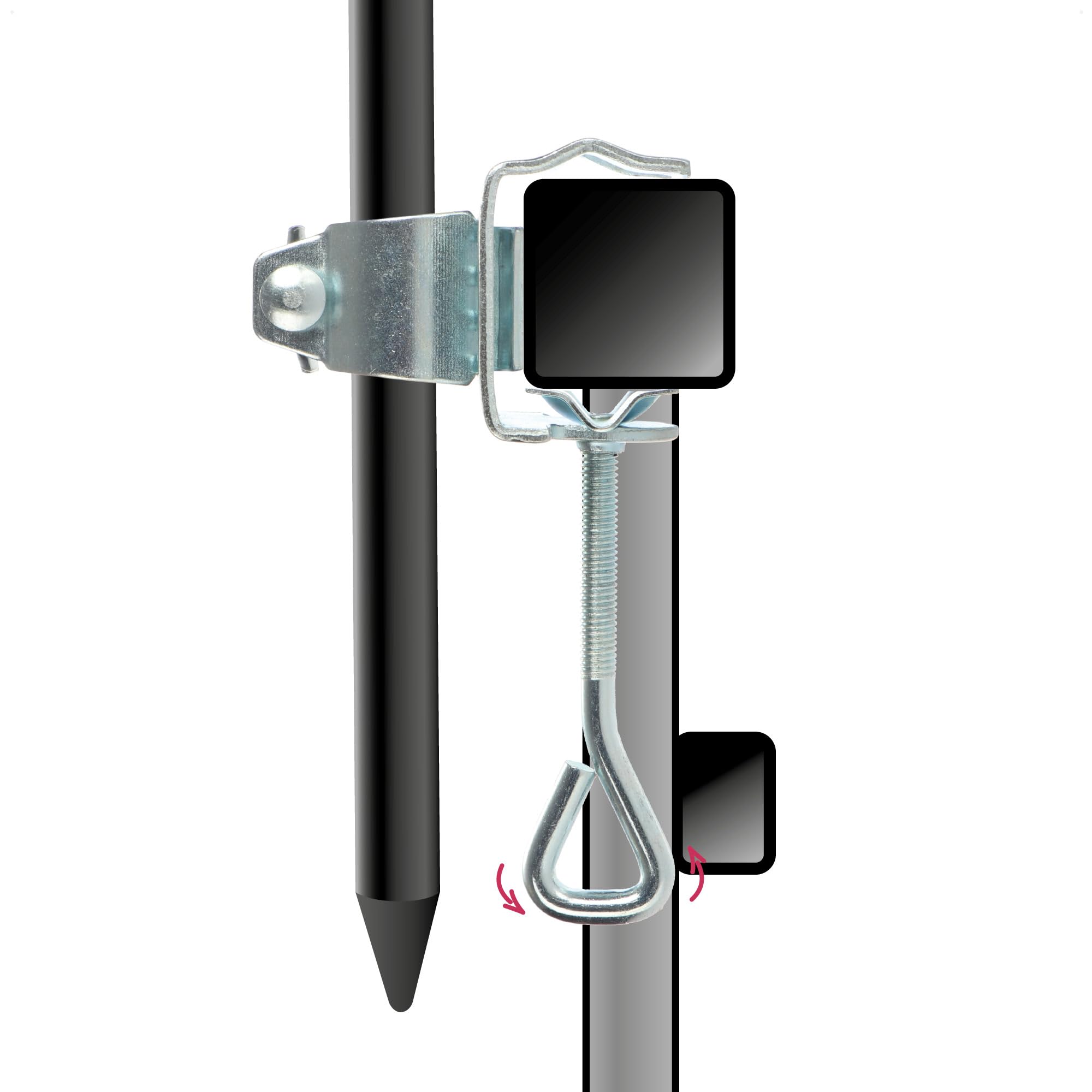 COM-FOUR supporto per ombrellone 2 pezzi Ø 19-32 mm per balaustra balcone terrazza