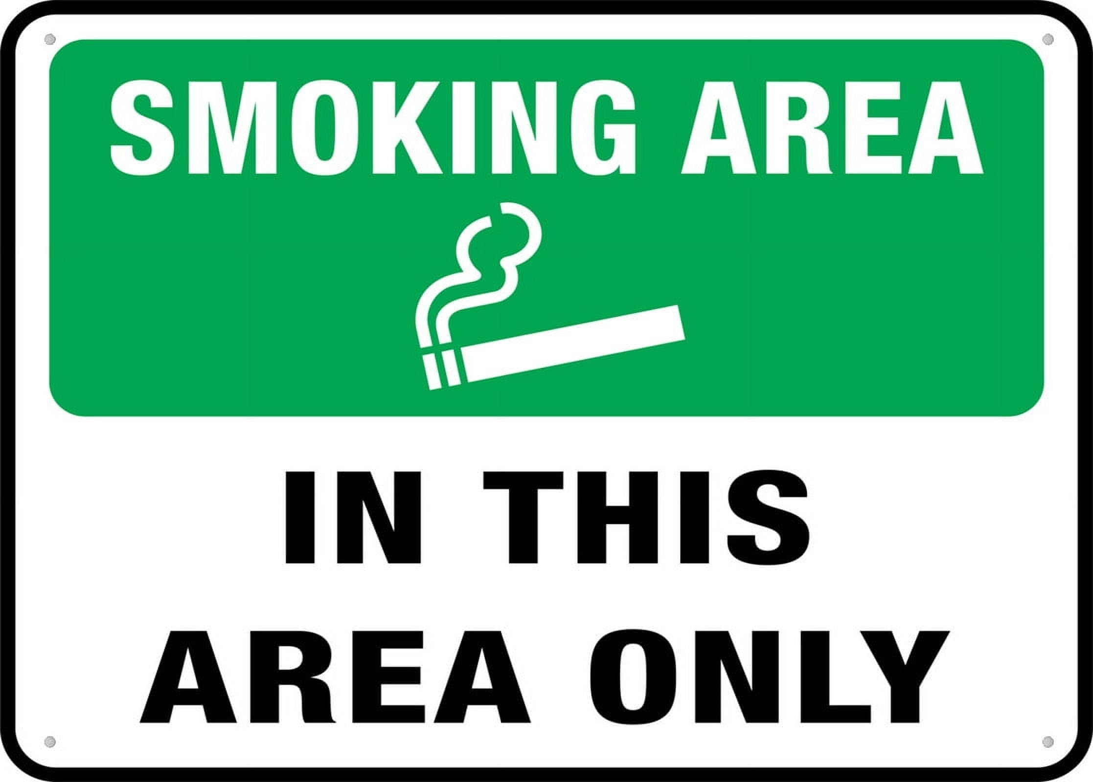 Smoking Area (In This Area Only) Sign, 8x12 Inch Tin Wall Decor for Garden & Yard
