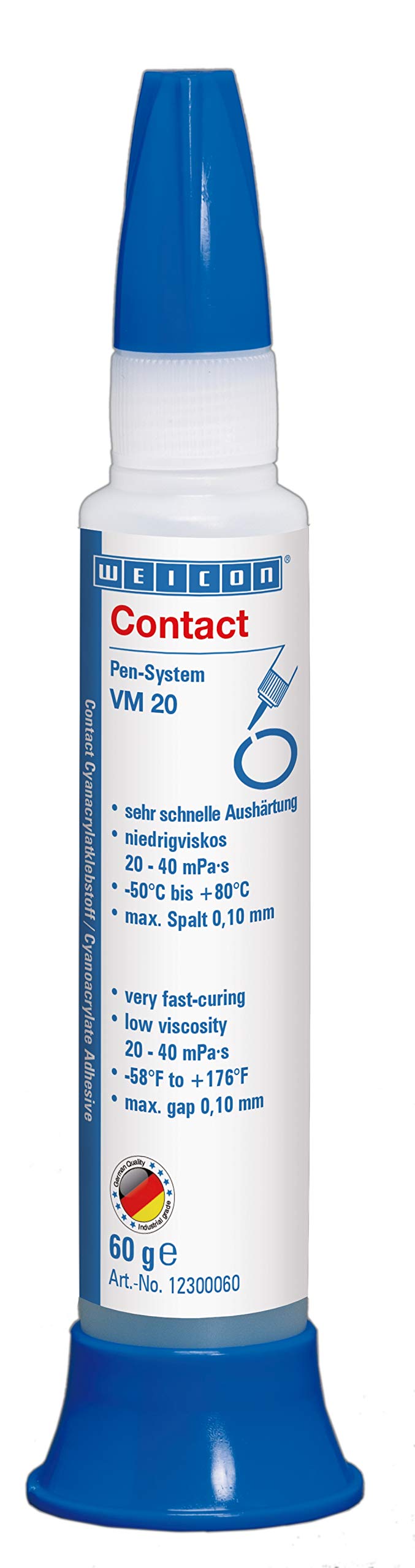 WEICON Contact VM 20 Cyanacrylat-Klebstoff 60 g farblos | niedrigviskoser Sekundenkleber