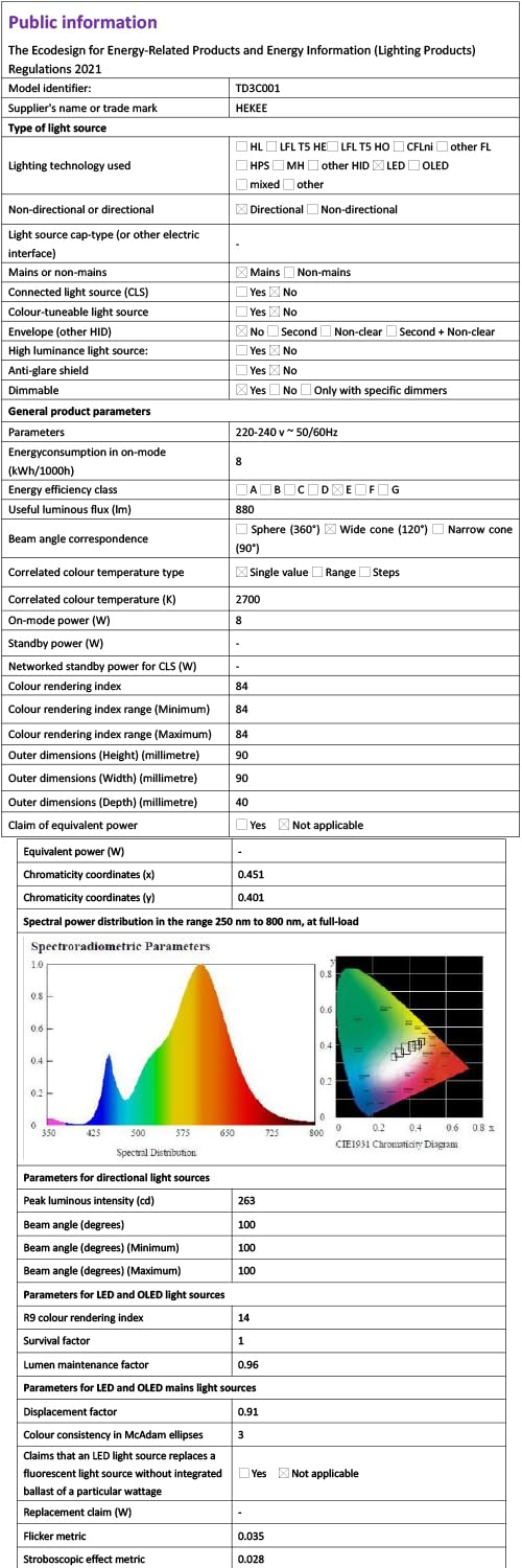 Zestaw 5 lamp sufitowych LED, otwór 70-85 mm, okrągłe reflektory punktowe, 7,6 cm, 8 W, 60 W, 800 lumenów, IP44 2700 K, ciepła biel