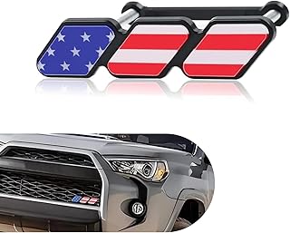 3 Color Front Grille Badge Emblem, ABS Material 4.72" x 1" Cool Grille Decor Badge, Compatible wi...