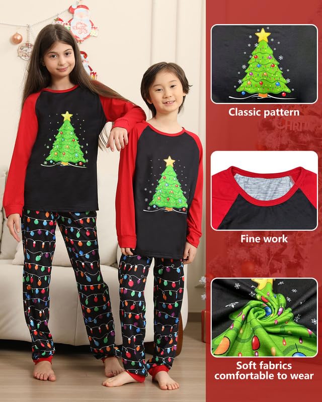 Pigiami Natalizi per Tutta la Famiglia, Pigiama Natale Famiglia Invernale Pigiama Natalizio, Manica Lungo Donna Uomo Pigiami di Natale Famiglia, Pigiami Natale Coppia Pigiama Natale Bambino Bambina