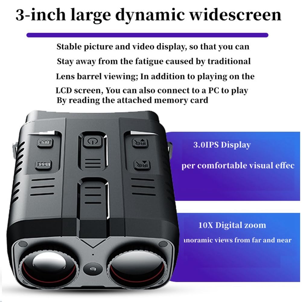 N009 4K HD Prismáticos Visión Nocturna Infrarrojos 2160P HD Outdoor Camping Caza Gafas de Visión Nocturna Día Doble Uso 800M Duradero Fácil Instalación