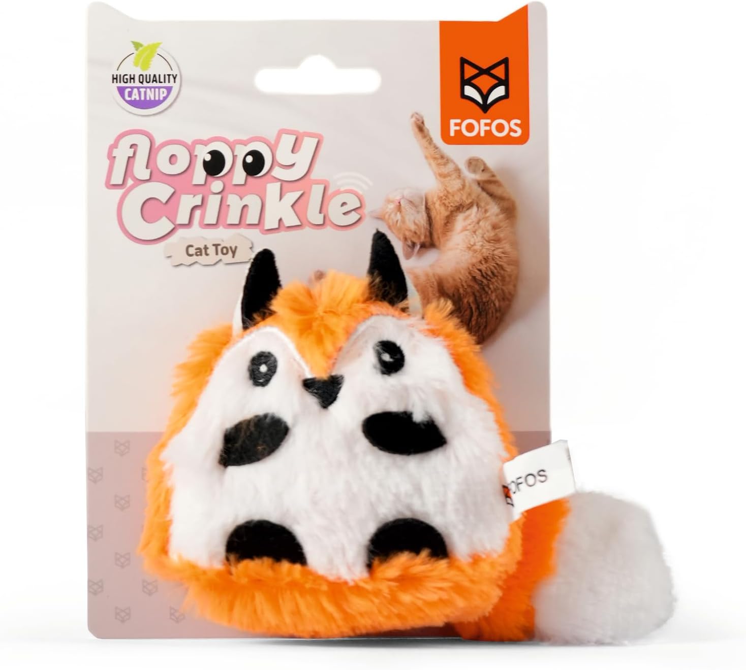 BarkButler x FOFOS Floppy Crinkle Fox Cat Toy - US Grade Catnip and Super Soft Fabric, Premium Cat Accessories with Catnip, Perfect for Playful Cats and Kittens