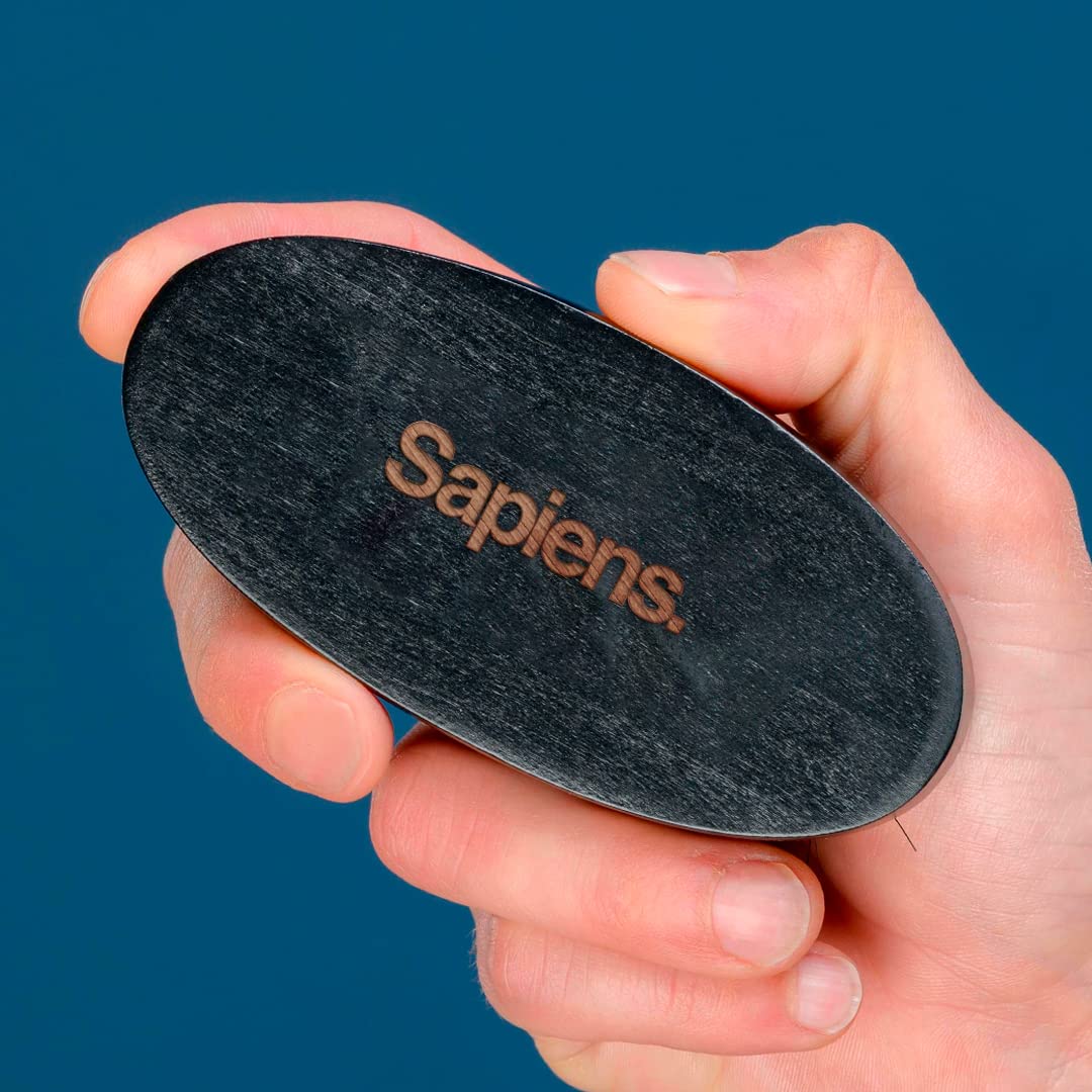 Sapiens Spazzola Barba Uomo - Spazzola per Barba Uomo in Setole di Cinghiale - Ideale per Pettinare, Disciplinare Barba e Baffi e Applicare l'Olio Barba - Beard Brush