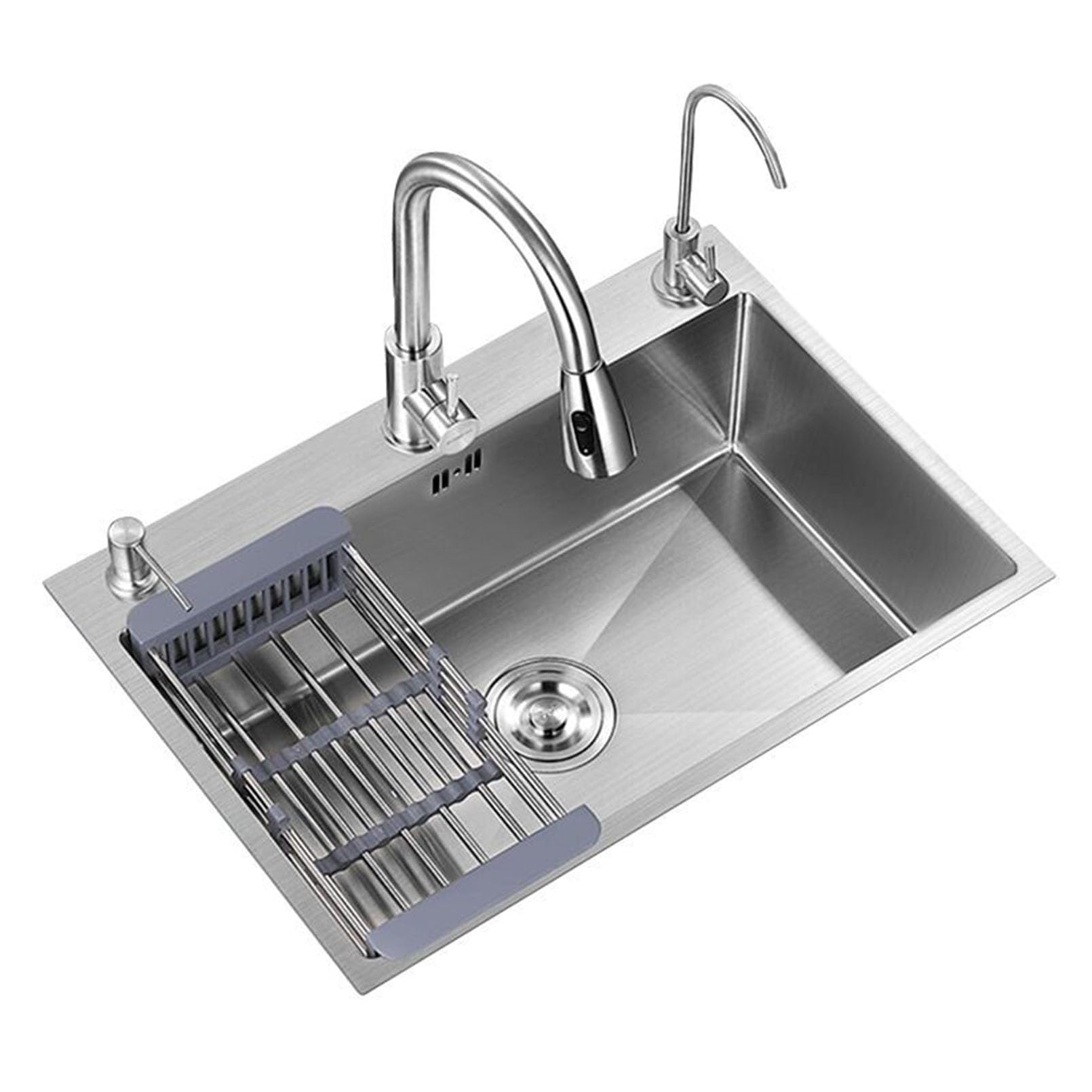 Évier de cuisine bol unique JATIBOSH évier camping-car encastré 8 tailles