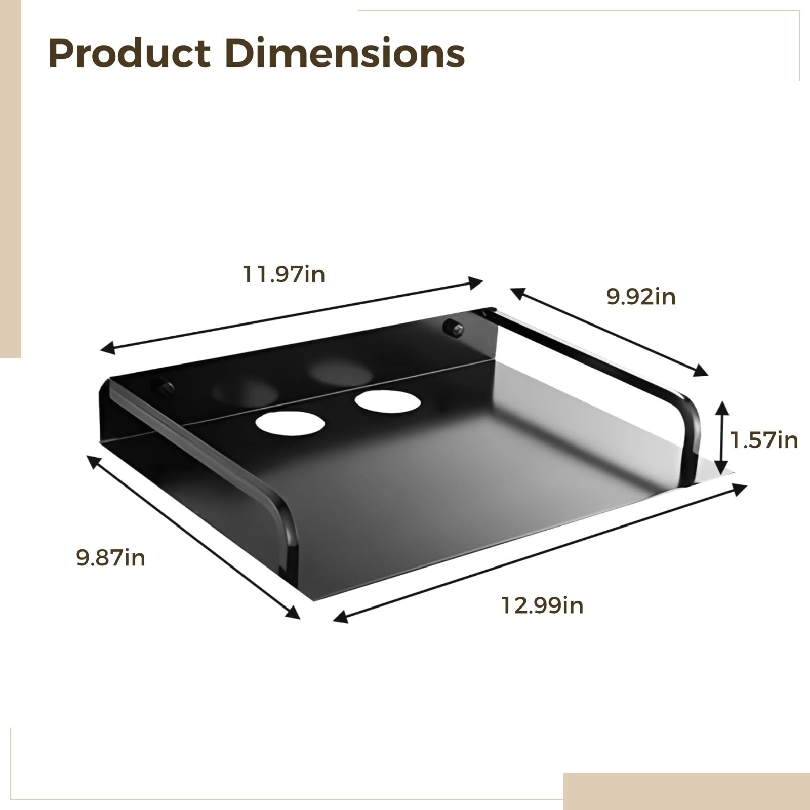 Étagère murale flottante pour routeur, support TV flottant, rangement pour Wifi et électronique avec design de câble 33 x 24 cm