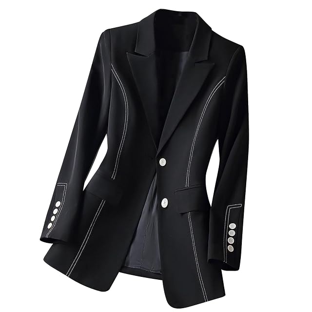 Plain Work Elegant Blazer for Women Fall Winter Long Sleeve Turtle Neck Jacket Blazer Outfits Women 2025 Trendy