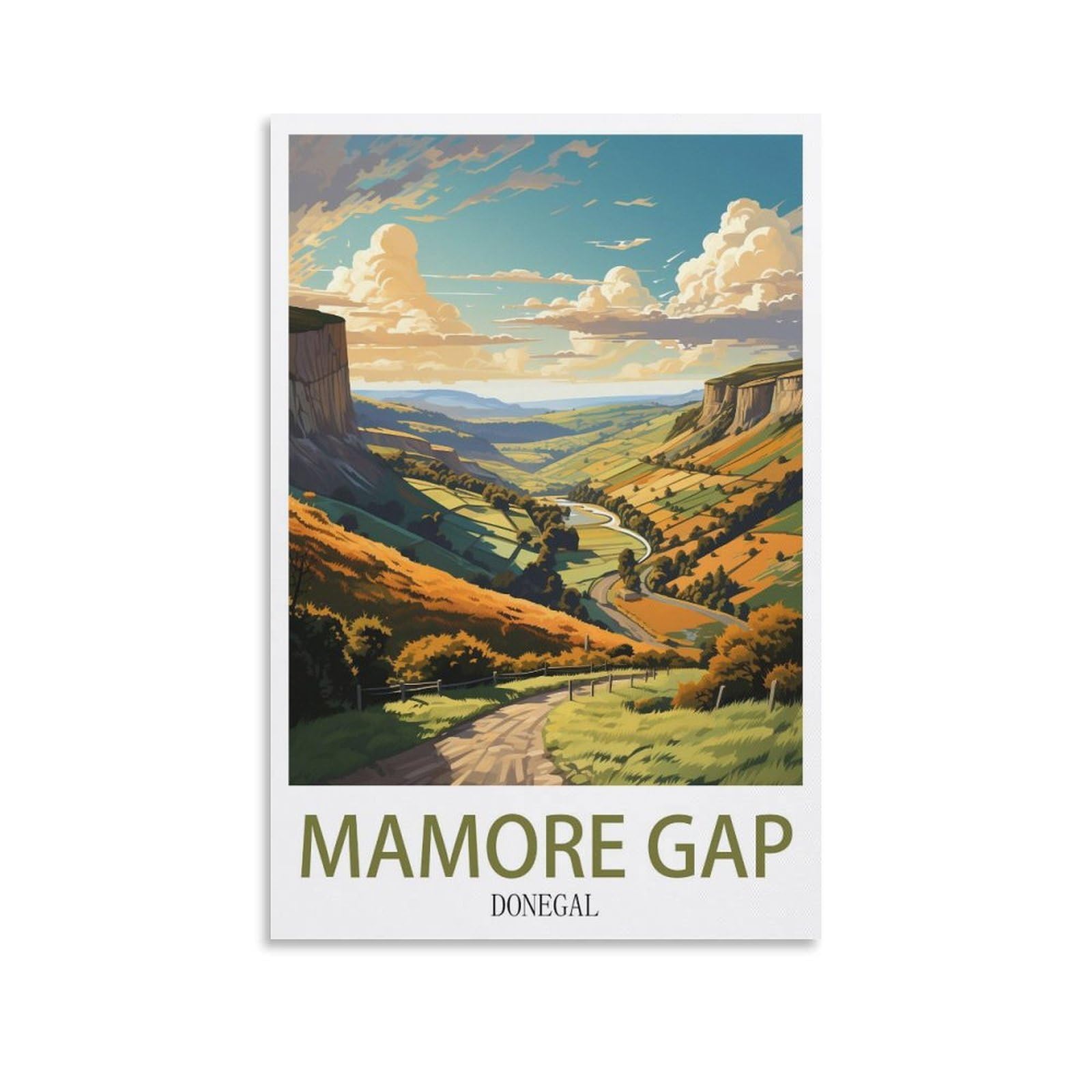 EZMLFA Diamond Painting Kits for Adults,Mamore Gap Donegal 5D Diamond Painting Kit for Adults Beginners, DIY Full Round Drill Gem Art Kits for Home 30x40cm