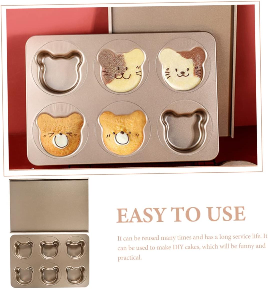 PRETYZOOM 1Set Bear Shaped Cake Mold Cavity Non Stick Baking Molds for DIY Cakes Biscuits Versatile Baking Tool for Home Cafes and Baking Shops Easy Release Practical Use