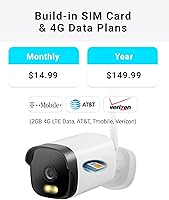 Vista 6 de LaView 4G LTE Outdoor Security Camera,2K HD Cameras for Home Security with Motion Detection & Tracking,IP65 Waterproof,2-Way Talk,Color Night