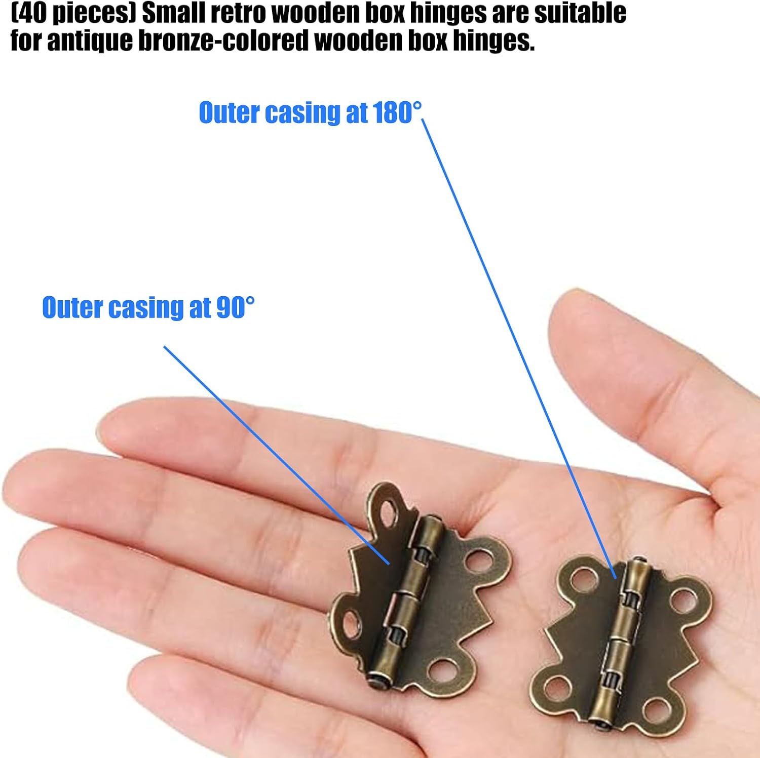 Antique Decorative Furniture Small Hinges Butterfly Shape Small Hinges for Jewelry Box Restoration and Craft Making Jewelry Box Hinge