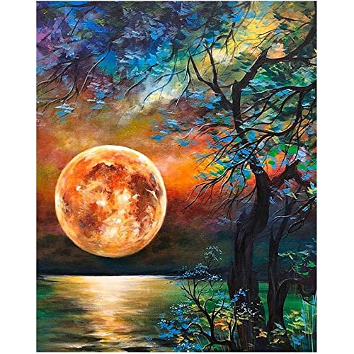 Peinture diamant 5d complet Arbre de la lune 40x80cm broderie toile