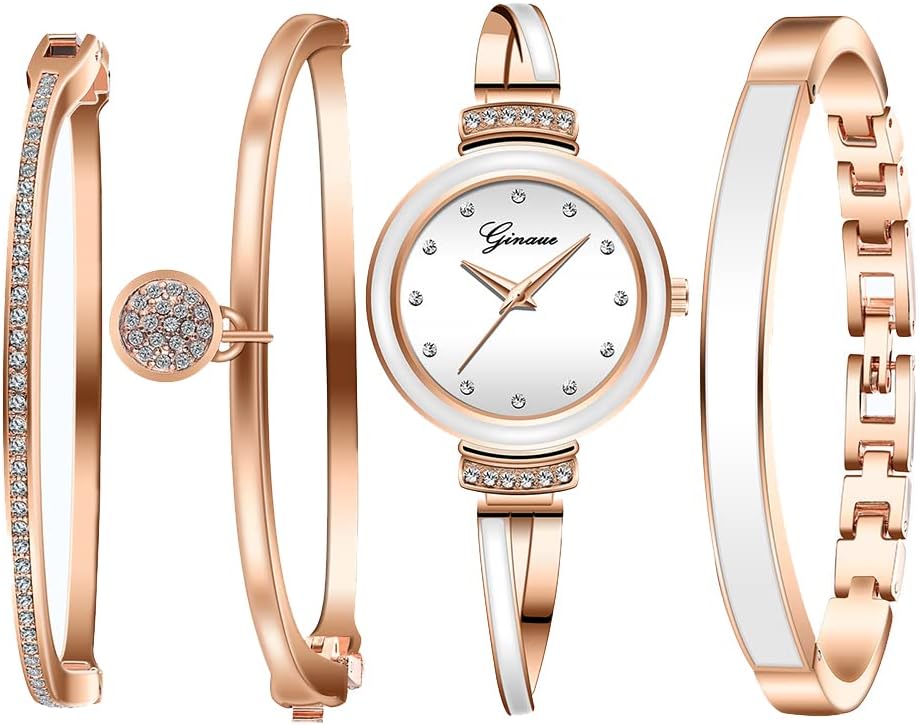 Artigreen Women Watch and Bracelet Set Luxury Wrist Watch for Women Classy Watch and Bangle Set Birthday Gifts for Ladies