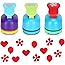 TECH-P 3 Pack Hand Press Paper Craft Punch,Card Scrapbooking Engraving Kid Cut DIY Hole Puncher-Balloon Heart Flower)