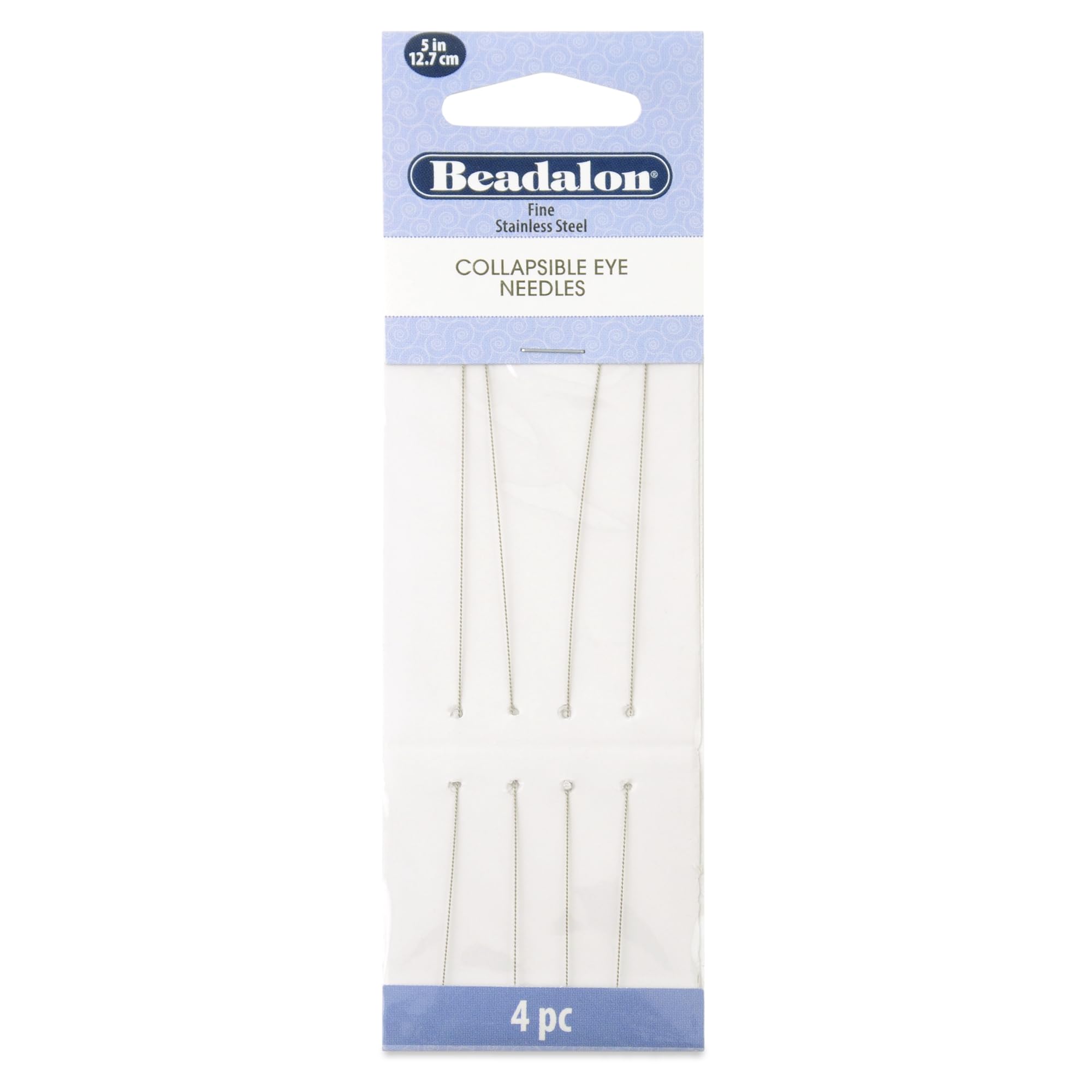 Beadalon 5-inch Fine Collapsible Eye Needles, Pack of 4