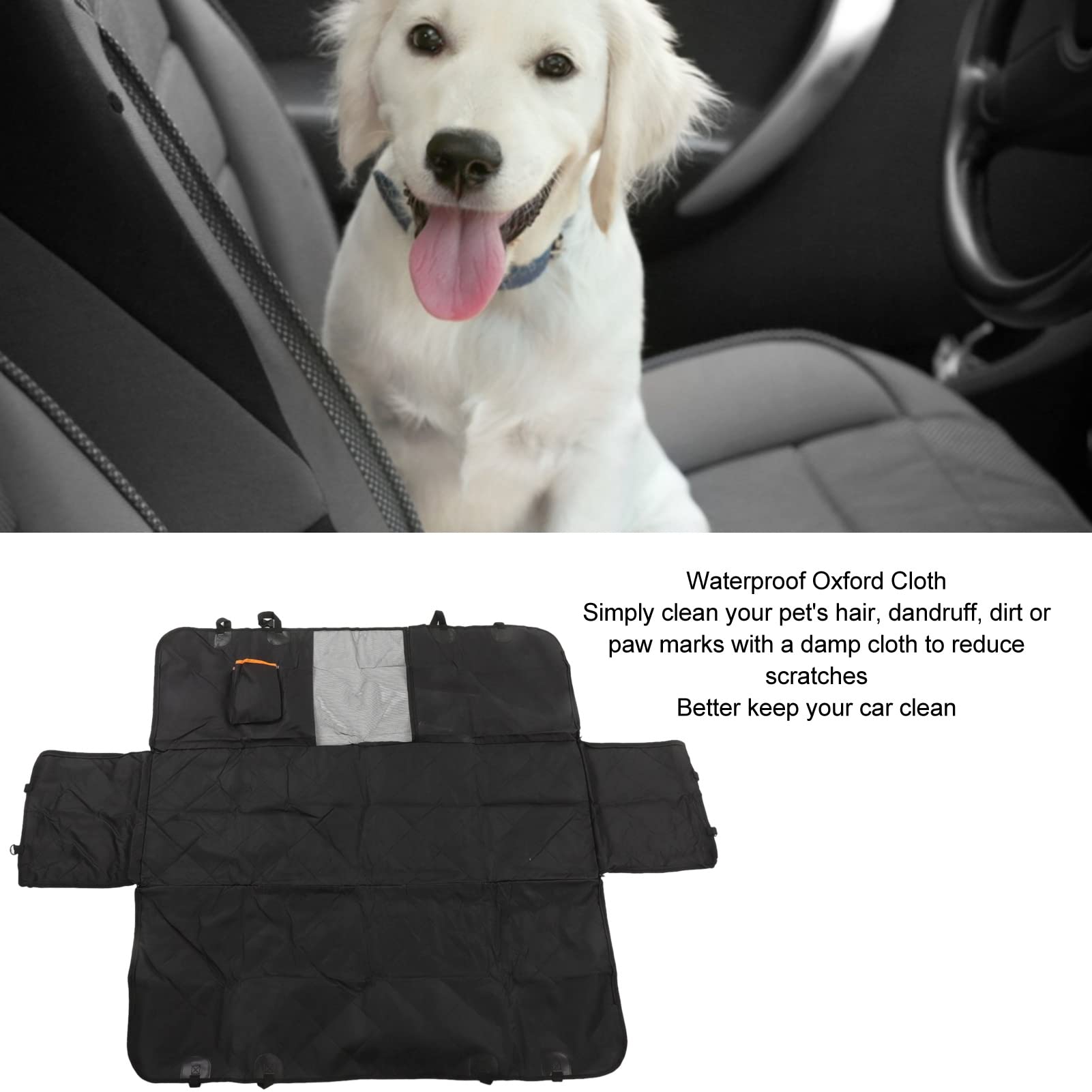 Hunde-Autositzbezug, Wasserdicht, Atmungsaktiv, Oxford-Stoff, Bequeme Hängematte für Haustiere, 145 X 135 cm