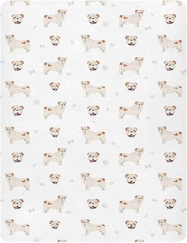 Miniatura 2 de Sábanas de cuna para niño, bulldog inglés, para cuna, colchón neutro para cuna, colchón de cuna, colchón de cuna, suave y transpirable, 52 x 28 x 9