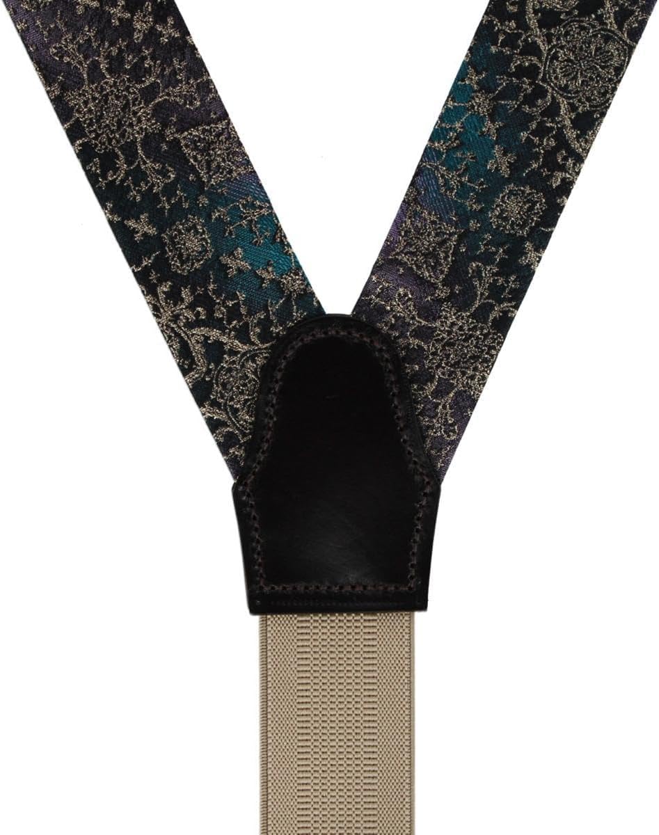 Trafalgar Men's The Spellbound Brocade Silk Button End Novelty Brace (Suspenders)