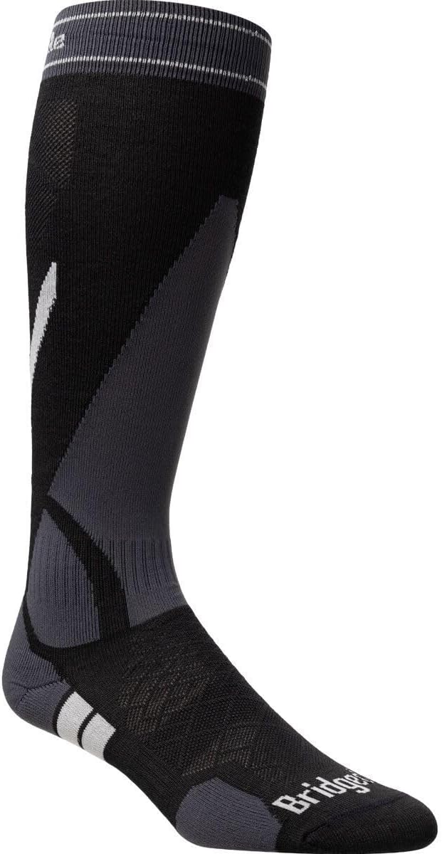 Bridgedale, Ski Lightweight Merino Endurance Sock - Men's, Black/Grey, M
