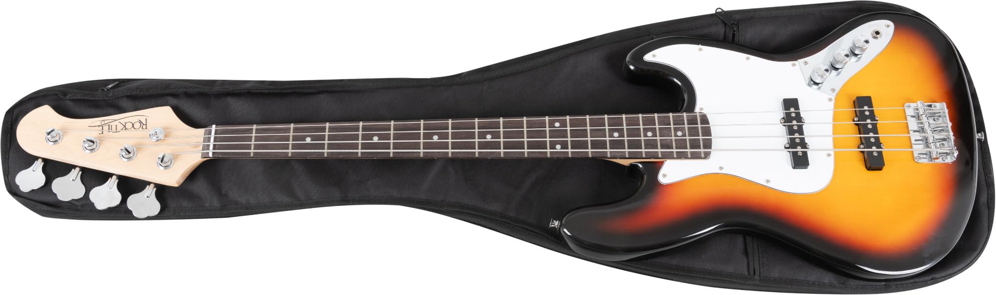 McGrey EBEB-1222BK E-Basstasche Schwarz - Praktischer Schutz für E-Bass - Mit verstellbaren Rucksackgurten - Aus robustem Nylon - Große Aufsatztasche - Maximale Innenmaße (LxB): 120 x 37 cm - Schwarz