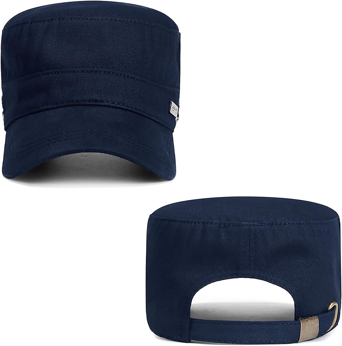 Cotton Military Caps for Men Women Unisex Flat Top Hat Adjustable Cadet Army Cap
