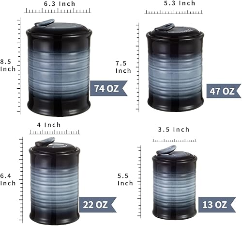 Miniatura 9 de Nihow Food Storage Jar Sets Ceramic Container with Air Tight Lid for FlourSugarRiceCoffeeCookiesCandy - Seal Damp-proof Canister for The Kitchen