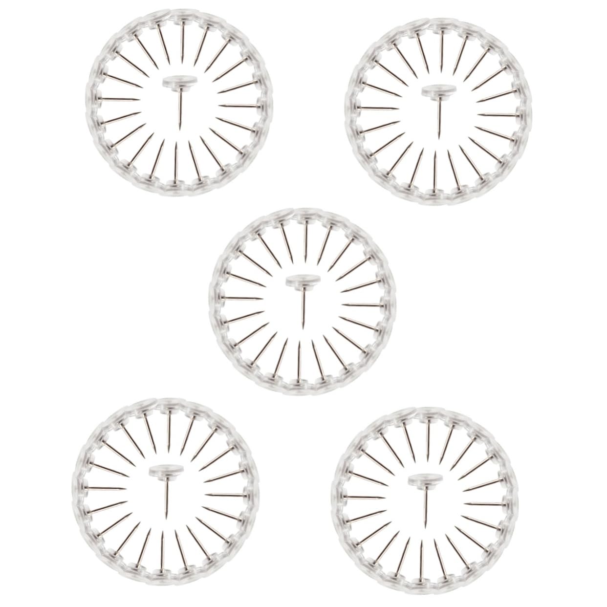 Gadpiparty 5 Ensembles Ongles en Forme D'id À Tête Plate des Murs Panneau De Liège pour Planches Panneau Perforé Punaises Pousser Punaises Claires Marquer Plastique 200 Pièces * 5